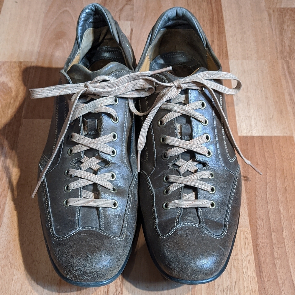 Cole Haan NikeAir Brown Leather Lace Up Driving Dress Shoes